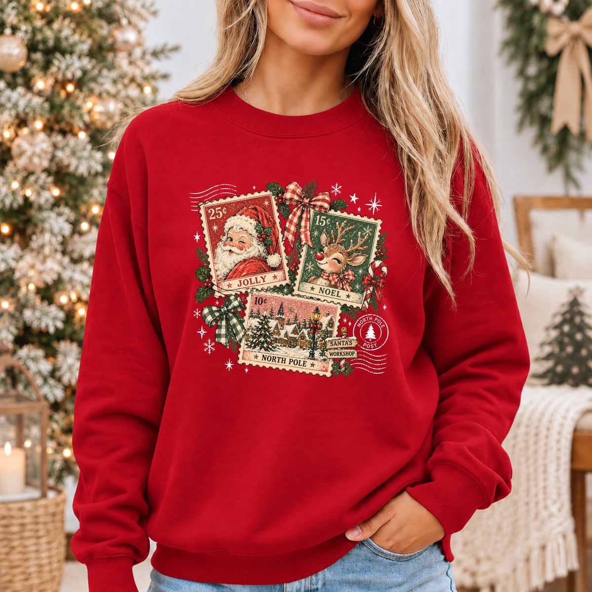Vintage North Pole Post 🎅🏻🎄  Cosy Christmas Sweatshirt