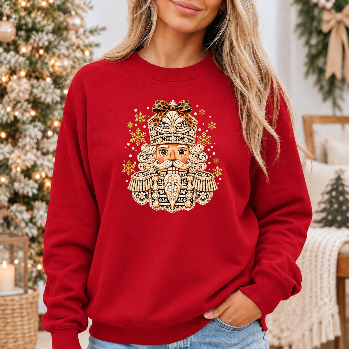 ✨ Golden Bloom Nutcracker❄️ Cosy Christmas Sweatshirt