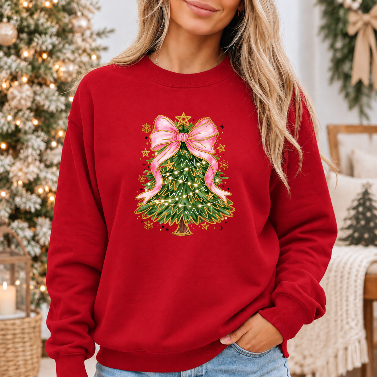 Pretty in Pink Christmas Magic 🎀🎄✨ Cosy Christmas Sweatshirt