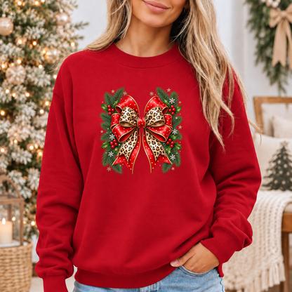 Wildly Merry Christmas Bow 🎀🎄✨  Cosy Christmas Sweatshirt