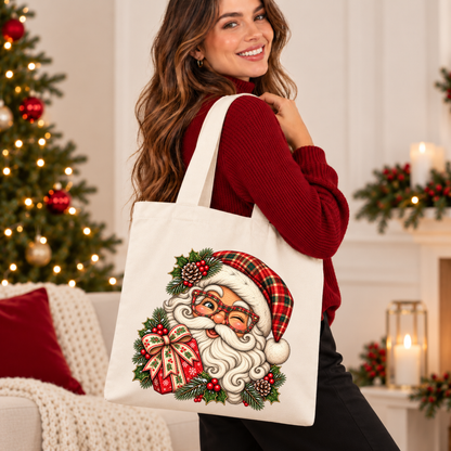 Santa's Merry Little Wink 🎅🎄 Christmas Tote Bag