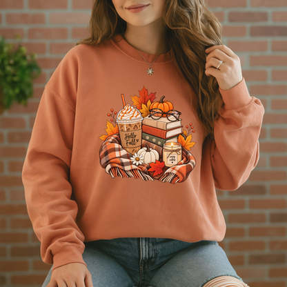 🍂📚 Hello Fall Bookish Soft Sweatshirt ☕✨