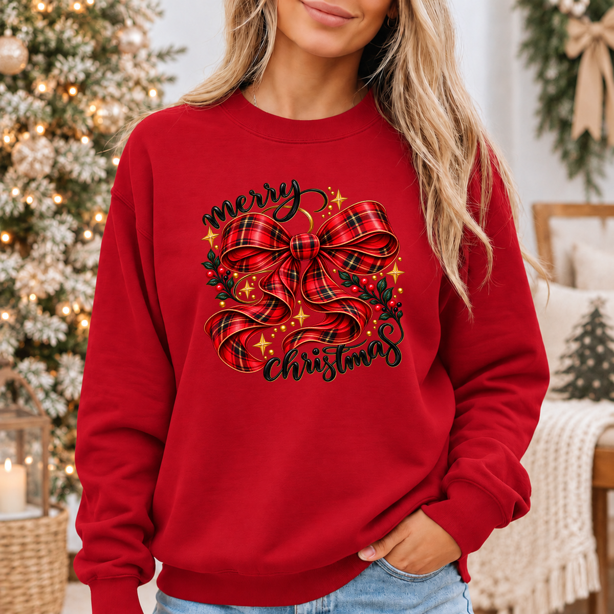A Tartan Christmas Wish 🎀✨  Cosy Christmas Sweatshirt
