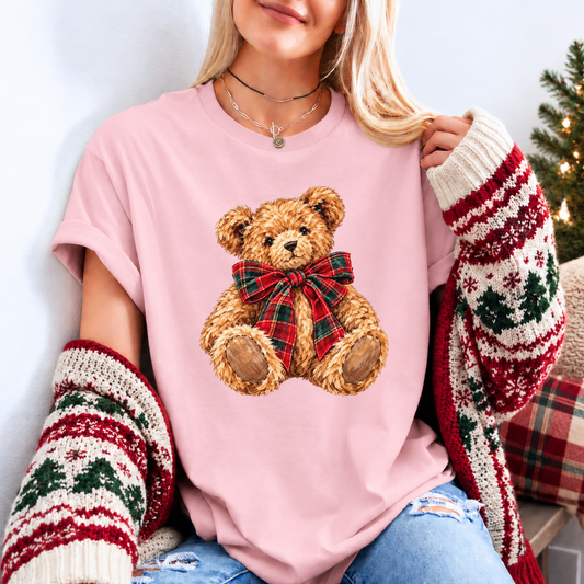 The Cutest Little Christmas Teddy 🧸🎄🎀 Organic Cotton Christmas T-Shirt
