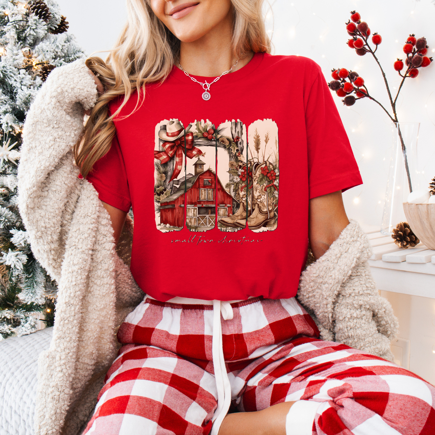 🎄🏘️ Small Town Christmas ✨ 100% Organic Cotton T-Shirt