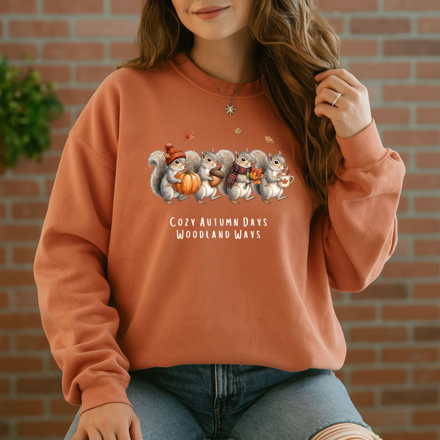 🐿️ Cozy Autumn Days Woodland Ways Sweatshirt 🍂🎃