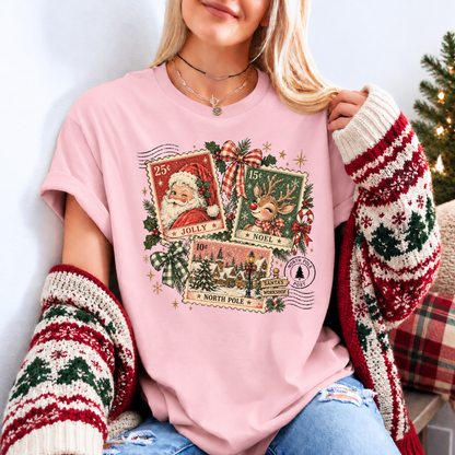 Vintage North Pole Post 🎅🏻🎄 Organic Cotton Christmas T-Shirt