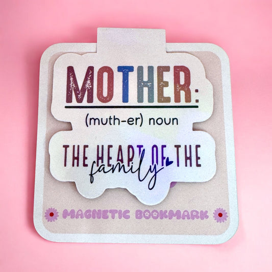🌸 “Mother” Magnetic Bookmark – Heart of the Family 💖