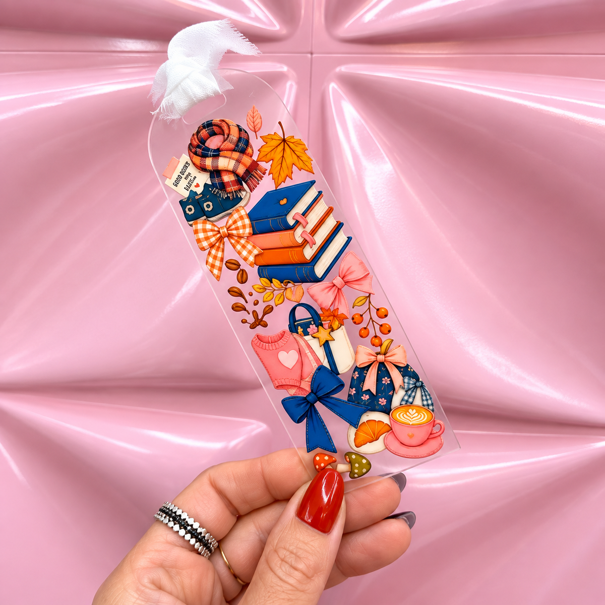 📚 Good Books & Cozy Vibes Acrylic Bookmark