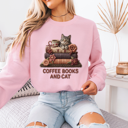 🧶✨ Coffee, Books & Cat Cozy ☕📚🐱
Organic Cotton Sweatshirt