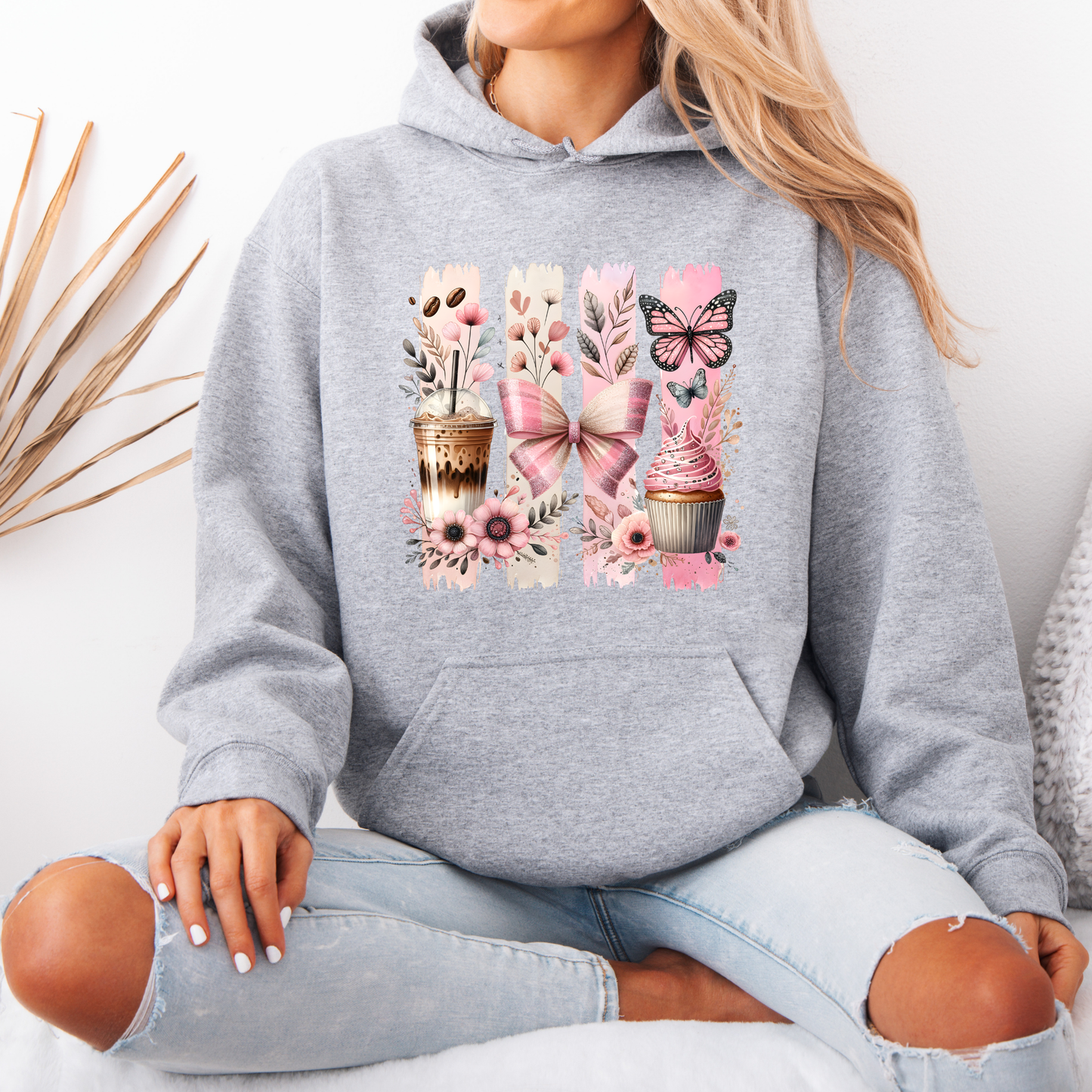🎀☕ Coquette Coffee & Cupcake Hoodie 🦋✨