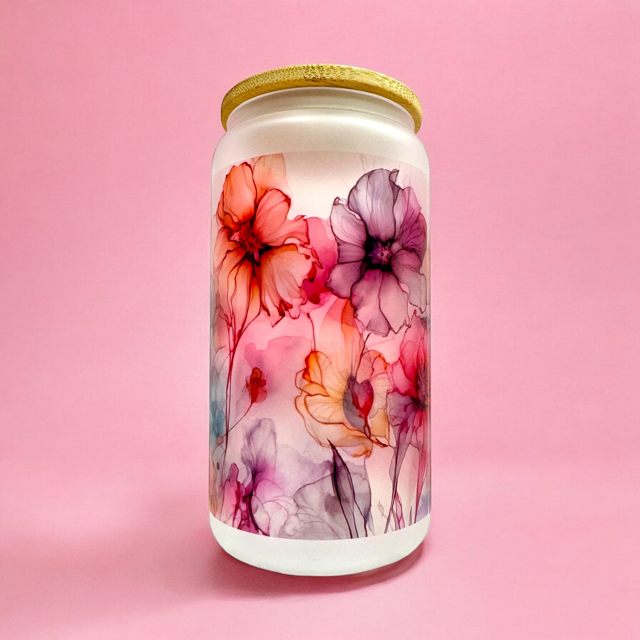 🌸 Blossom Bloom 16oz Frosted Glass Cup 🌸