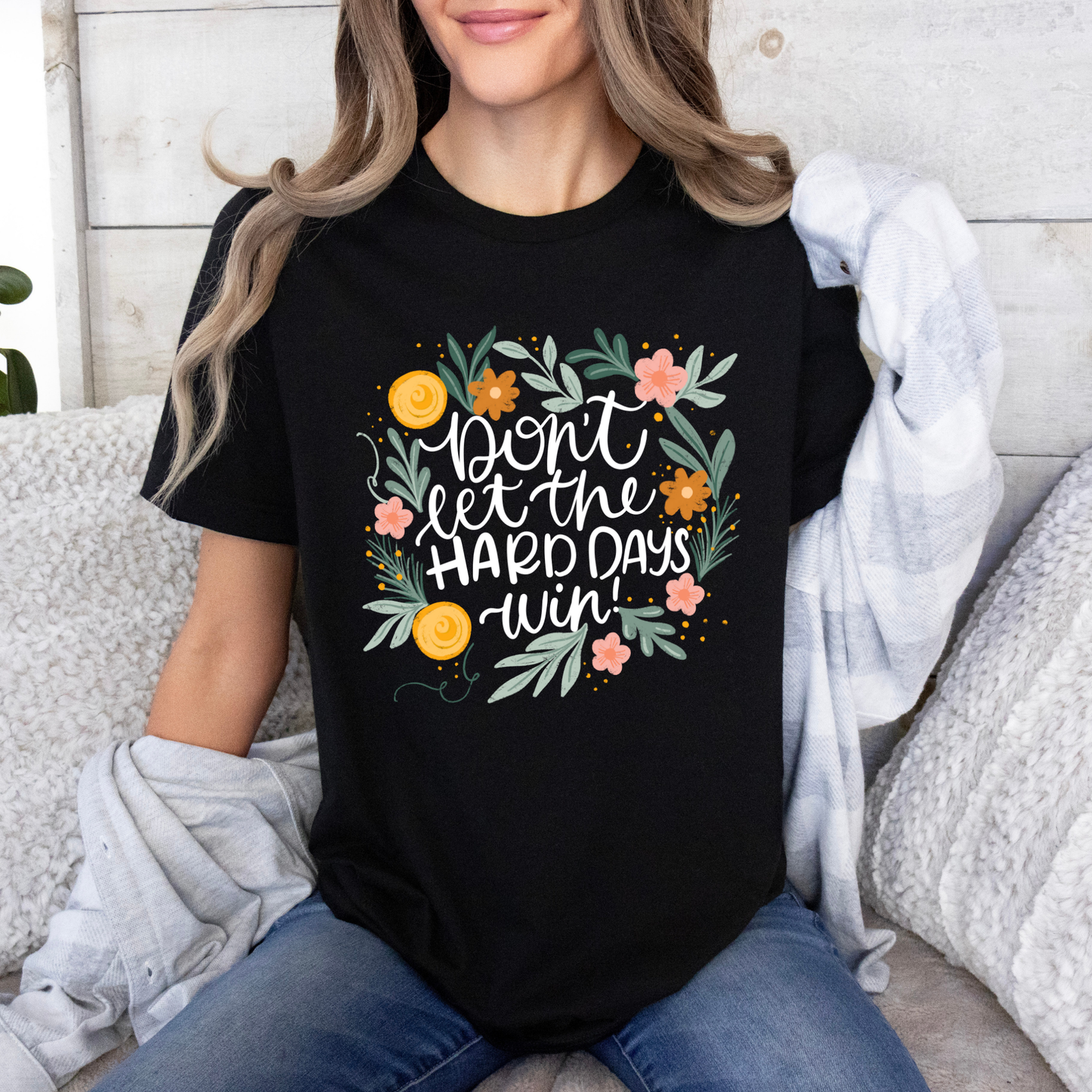 🌼✨ Don’t Let the Hard Days Win 💛🌿
100% Organic Cotton T-Shirt