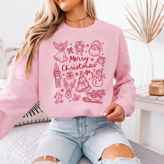 🎄 Christmas Doodles ✨🖊️  Organic Cotton Sweatshirt