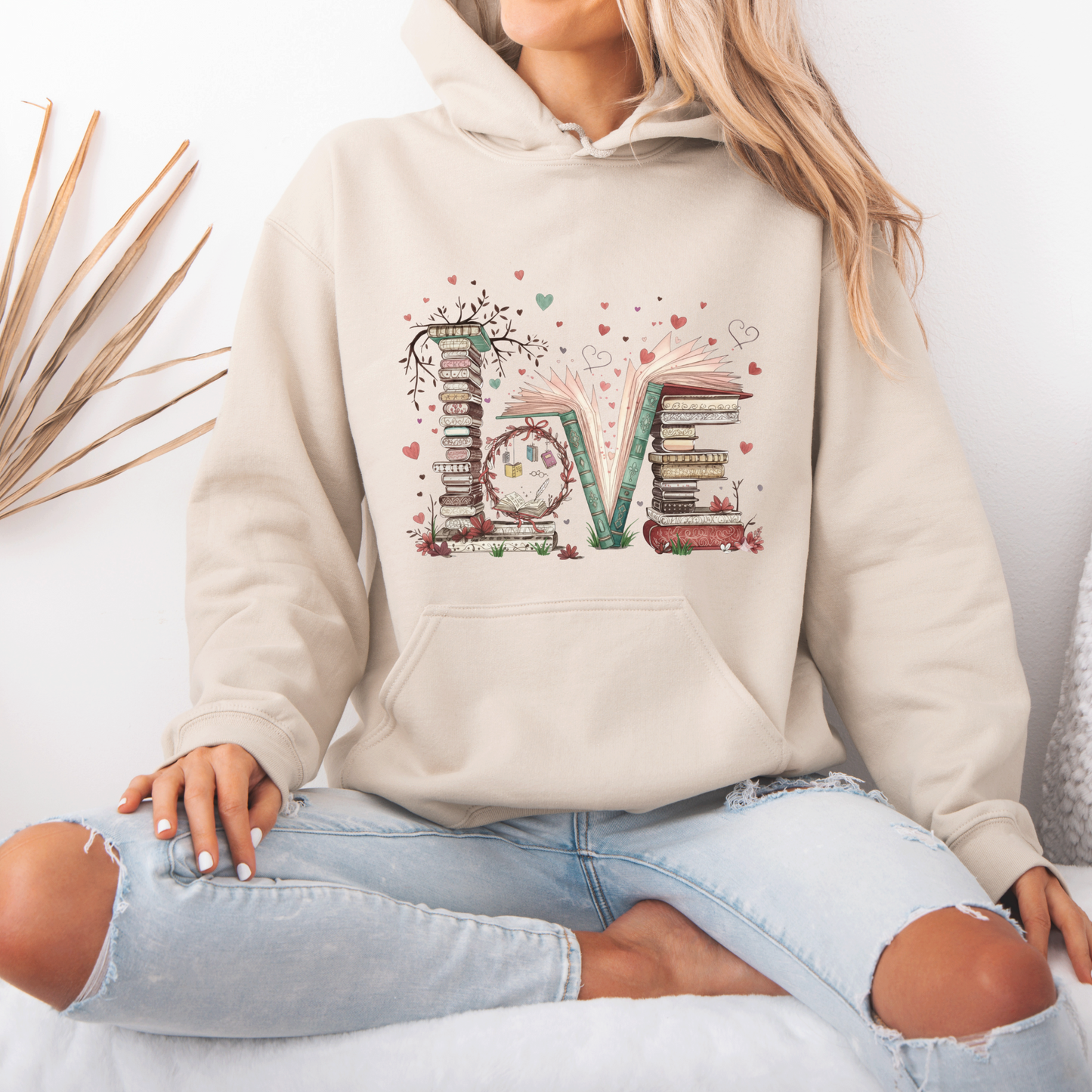 Book Lover “LOVE” Graphic Hoodie 📚❤️