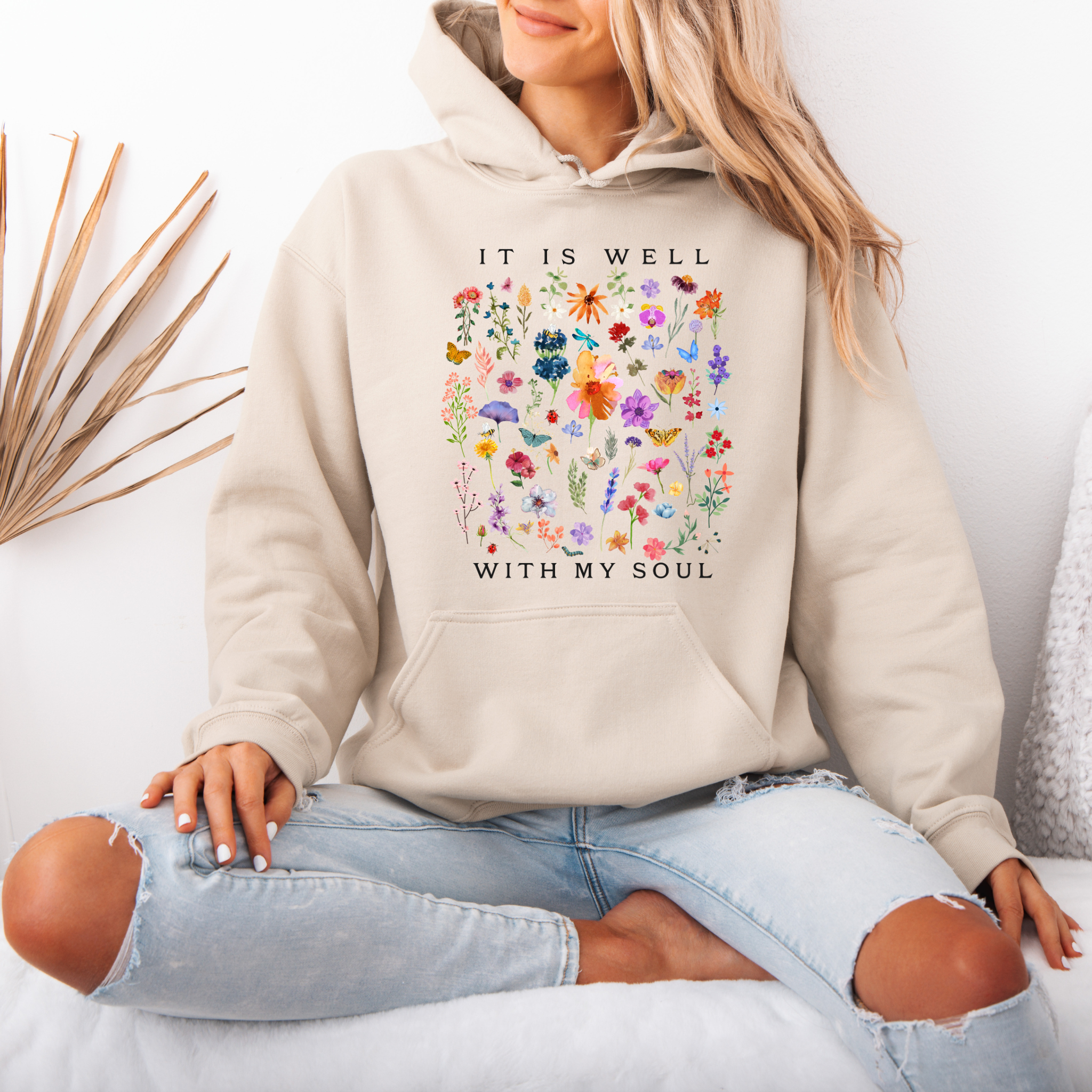 Peaceful Garden Cotton Hoodie