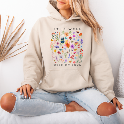 Peaceful Garden Cotton Hoodie