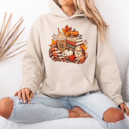🍂📚 Hello Fall Bookish Premium Hoodie ☕✨