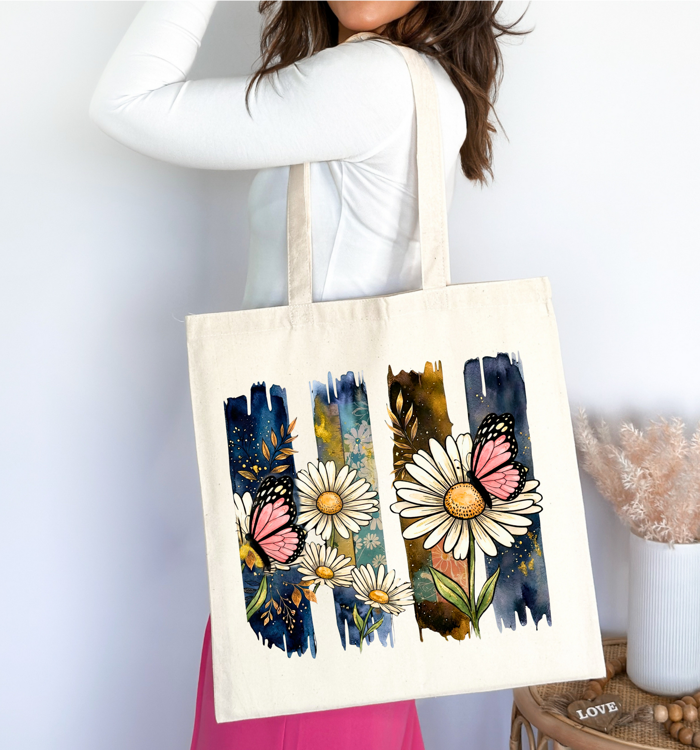 🌼 Daisy Butterfly Tote