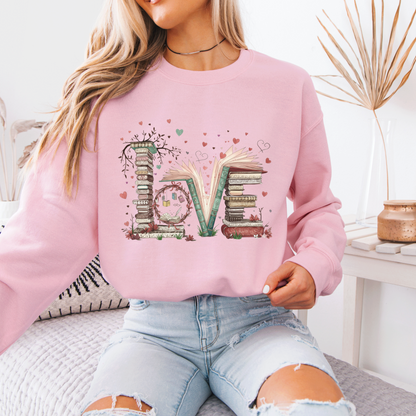 Book Lover “LOVE” Graphic Sweatshirt 📚❤️