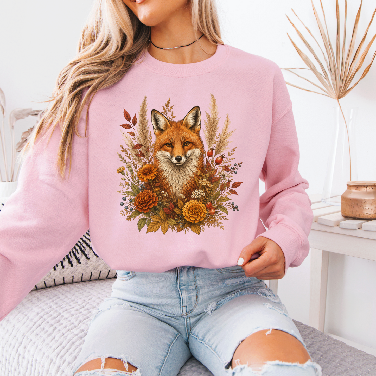 Autumn Fox and Wildflowers Sweatshirt 🦊🍂