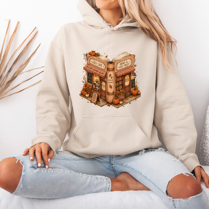 📚🍂 Cozy Café & Books Autumn Hoodie ☕🎃