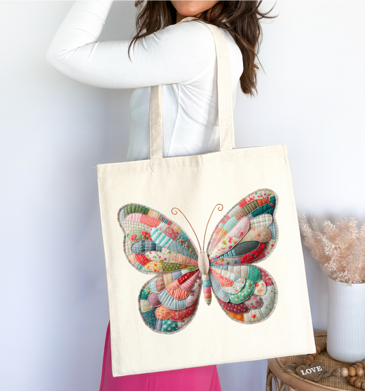 🌸 Quilted Butterfly Tote