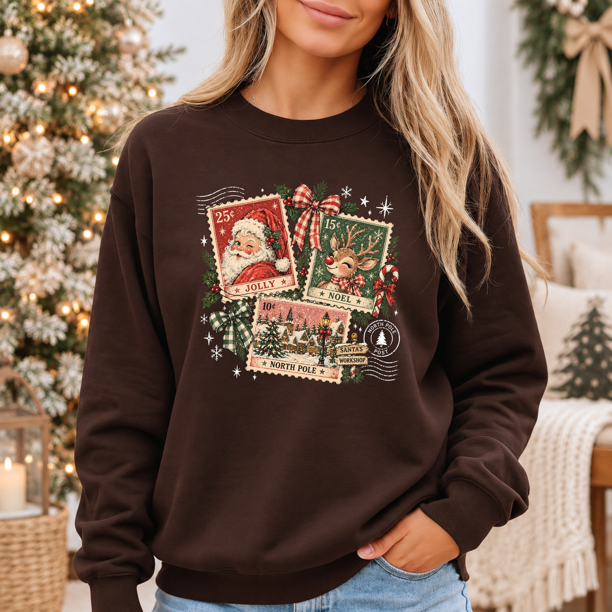 Vintage North Pole Post 🎅🏻🎄  Cosy Christmas Sweatshirt