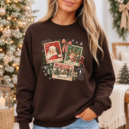 Vintage North Pole Post 🎅🏻🎄  Cosy Christmas Sweatshirt