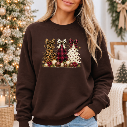 Christmas Trees & Pretty Bows 🎄🎀✨ Cosy Christmas Sweatshirt