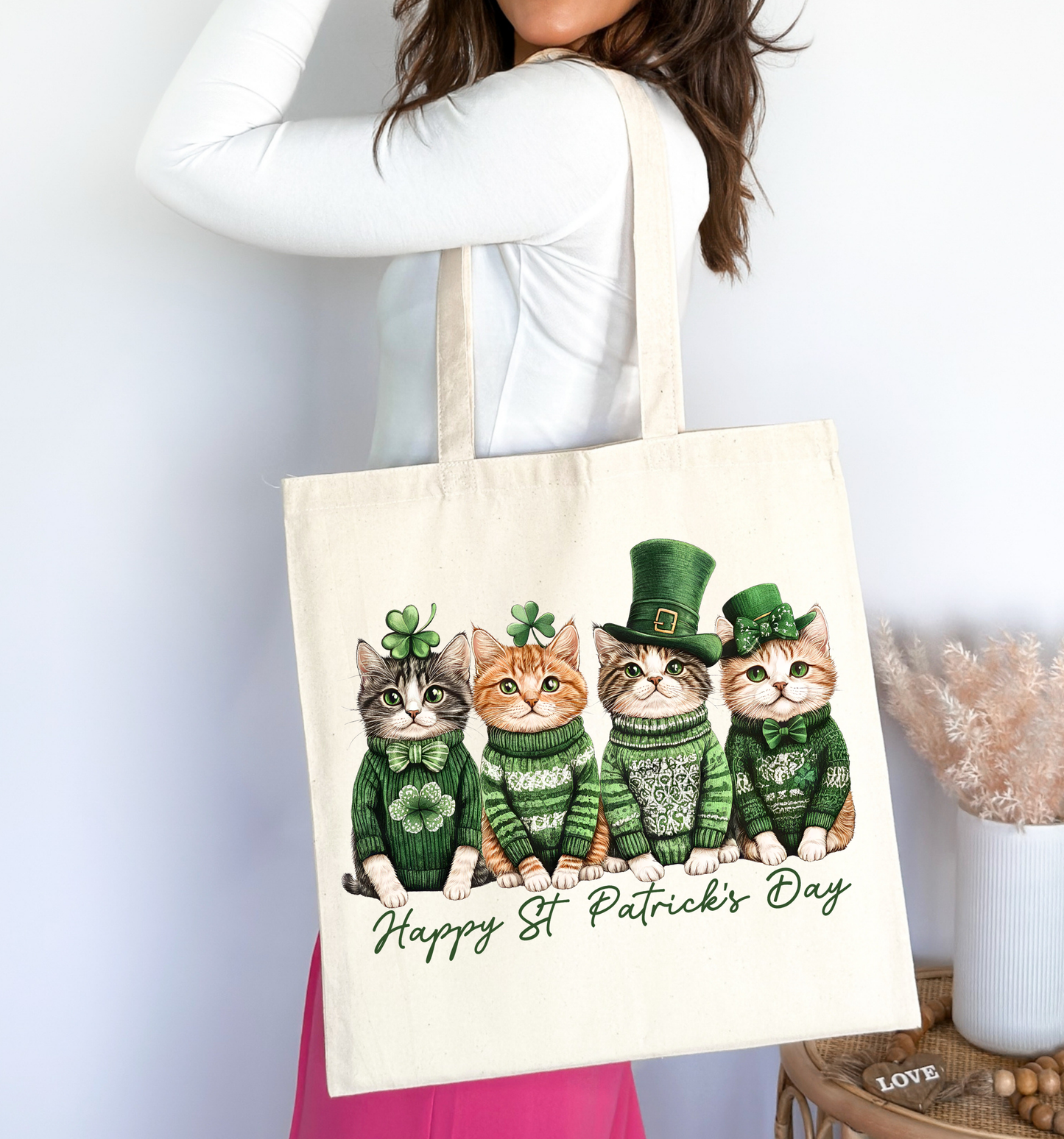 Lucky Cats St. Patrick’s Day Tote Bag 🍀🐱