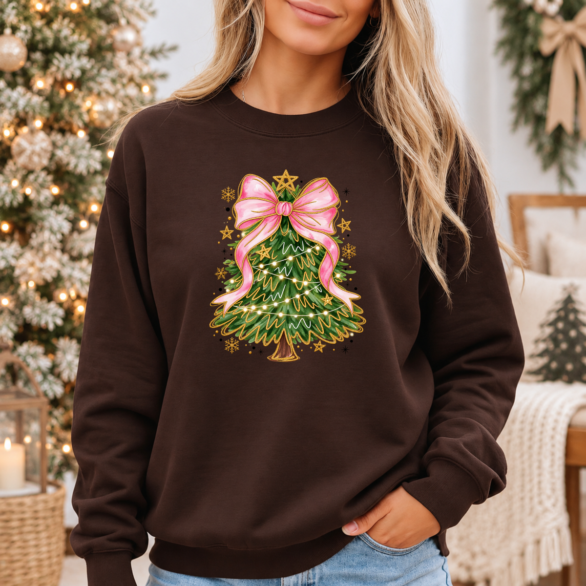 Pretty in Pink Christmas Magic 🎀🎄✨ Cosy Christmas Sweatshirt