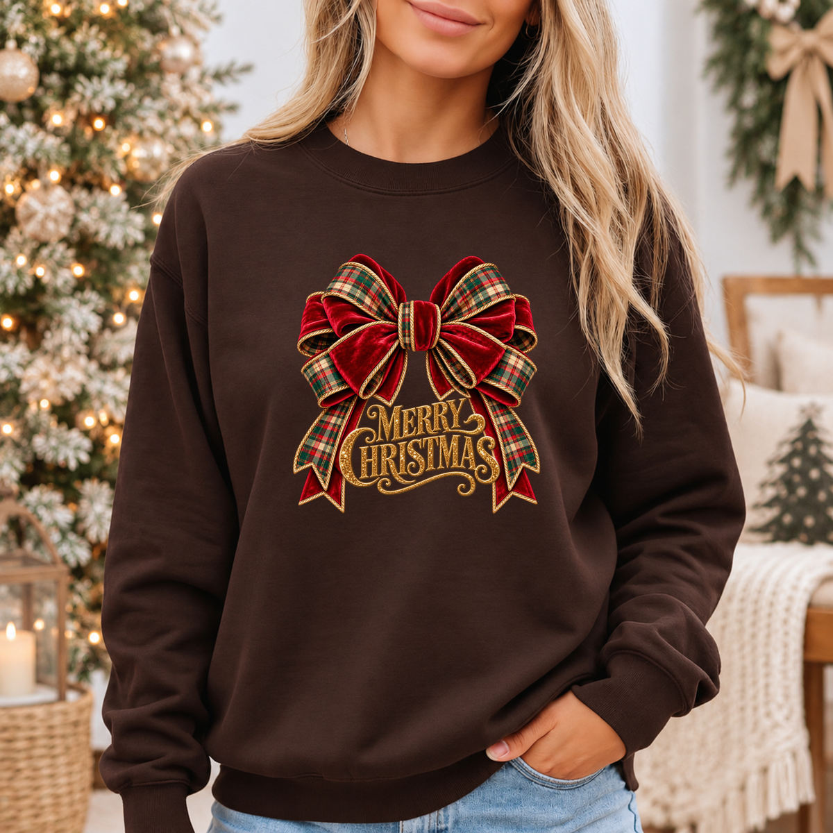 Christmas in Velvet & Tartan 🎀🎄✨ Cosy Christmas Sweatshirt