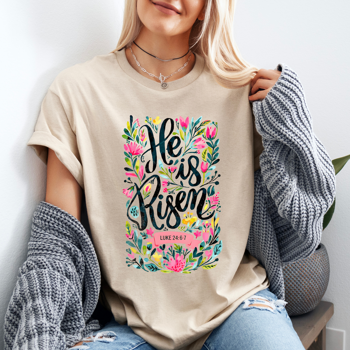 He Is Risen T-shirt 100% Organic Cotton