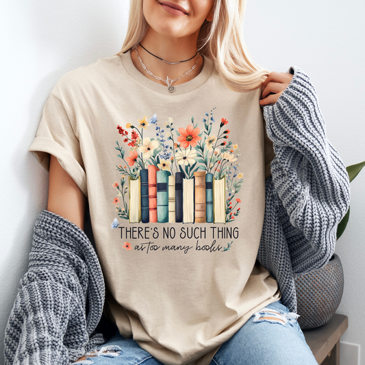 Blossoms and Books  T-shirt 100% Organic Cotton