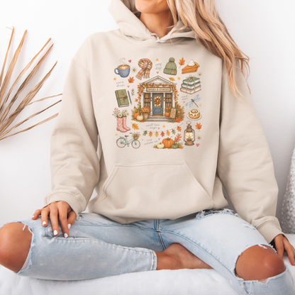 🍂📚 Autumn Bookshop  Premium Hoodie ☕✨