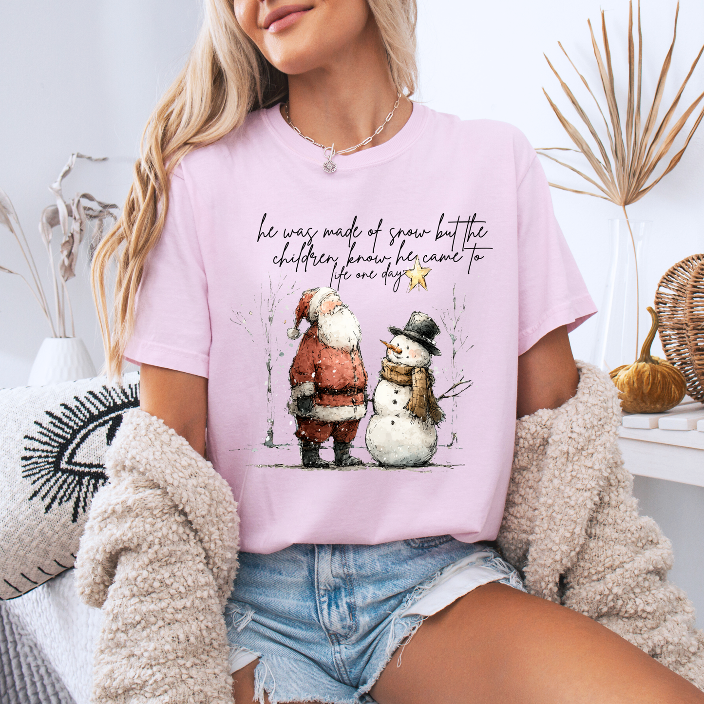 🎅☃️ Santa and Snowman ☃️🎅  100% Organic Cotton T-Shirt