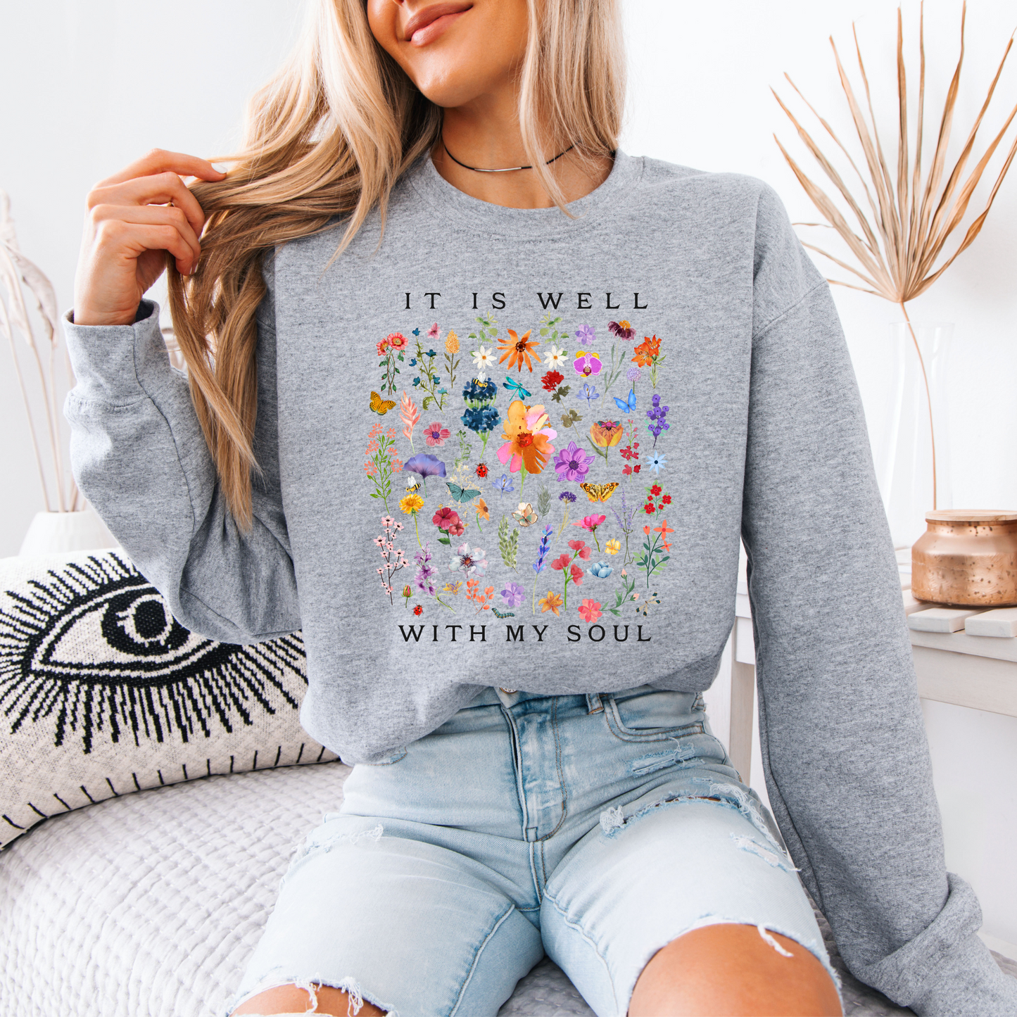 Peaceful Garden Cotton Sweatshirt