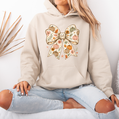 🎃🎀 Pumpkin Bow Fall Premium Hoodie 🍂✨