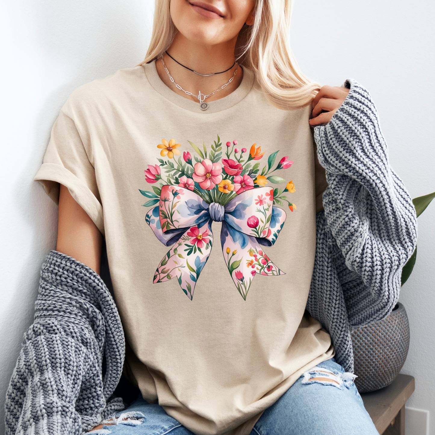 Spring Bow T-shirt 100% Organic Cotton