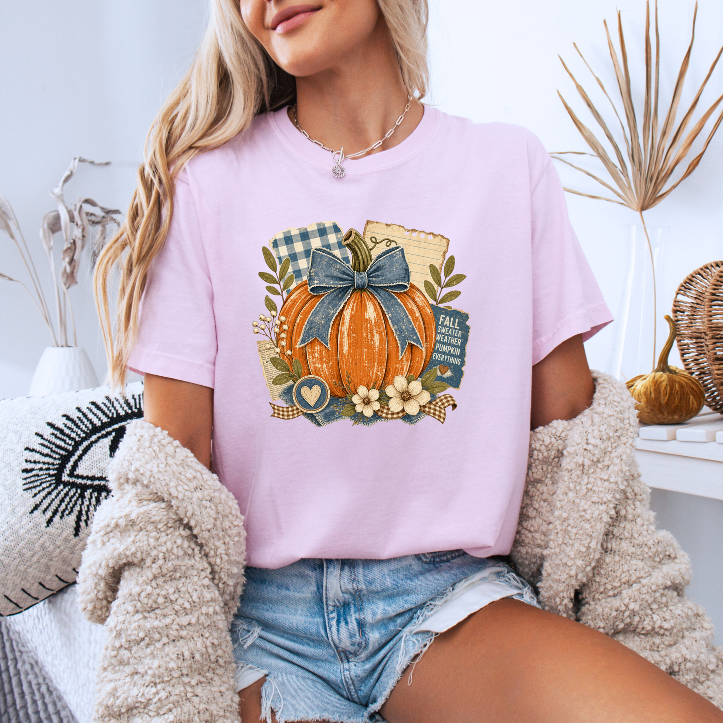 Fall Sweater Weather Pumpkin T-Shirt 🎃🍂