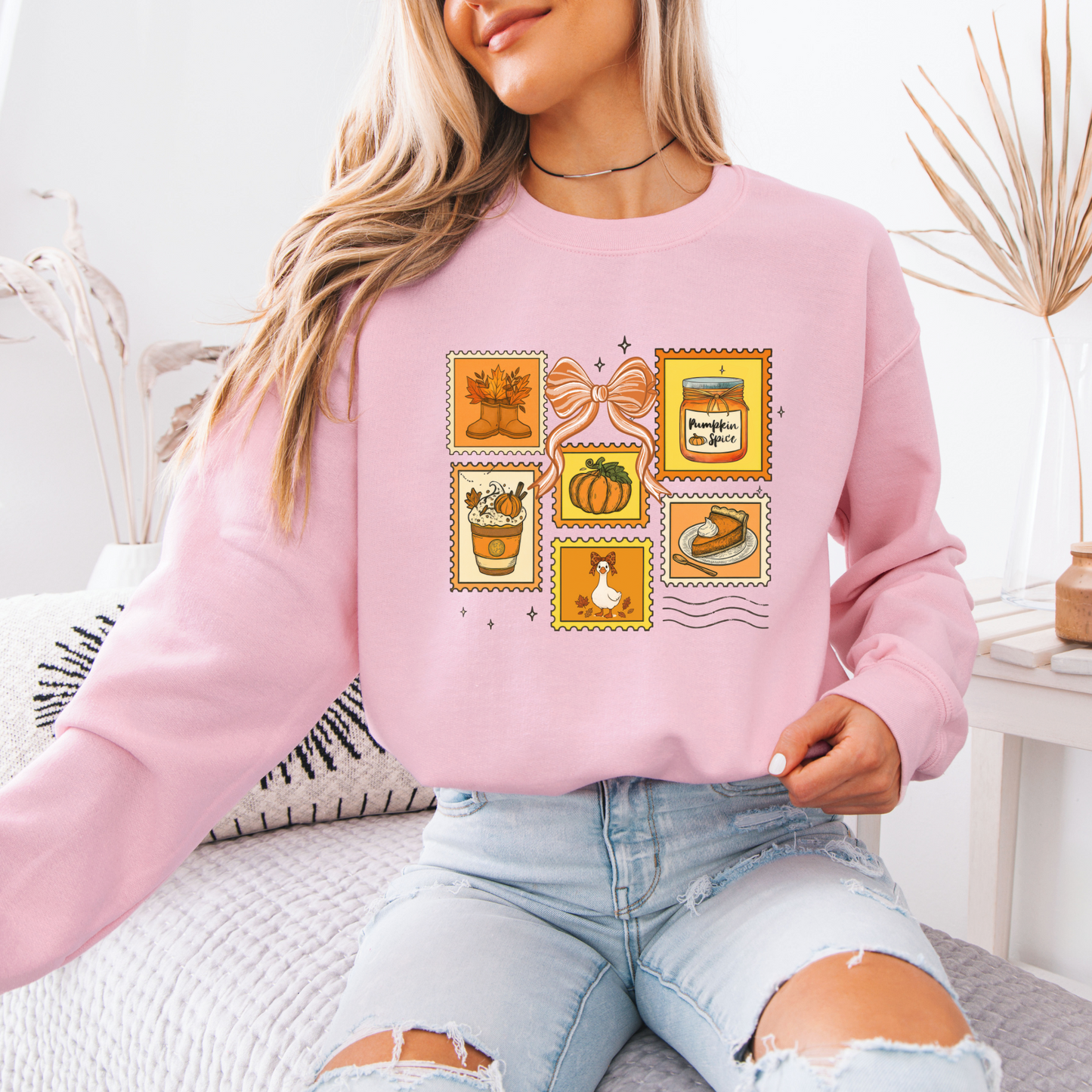 Fall Stamp Organic Cotton Crewneck Sweatshirt