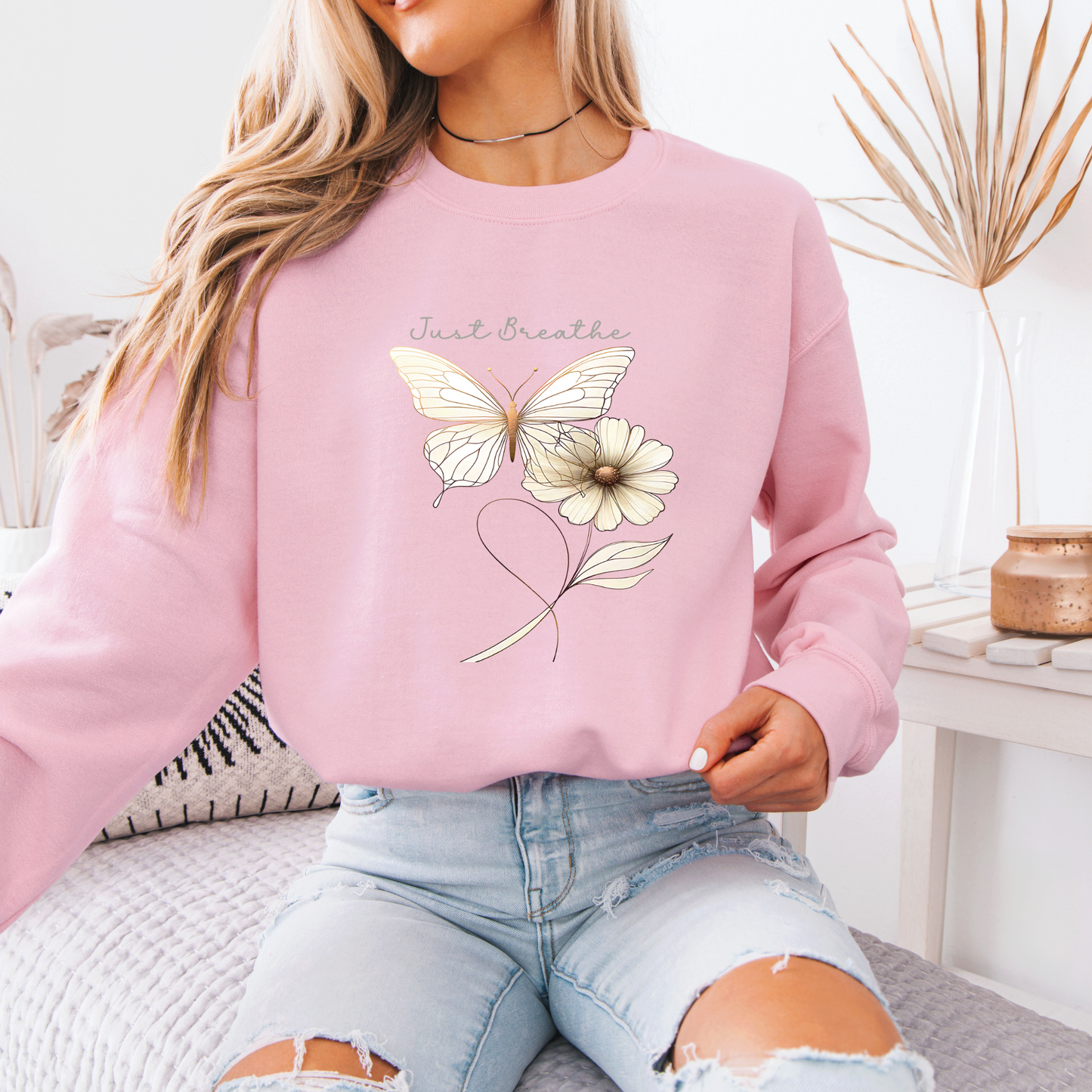 Just Breathe Butterfly & Bloom Sweatshirt 🦋🌸