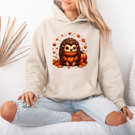 🧡 Pumpkin Patch Hedgehog 🍁 🎃Luxuriously Thick Hoodie