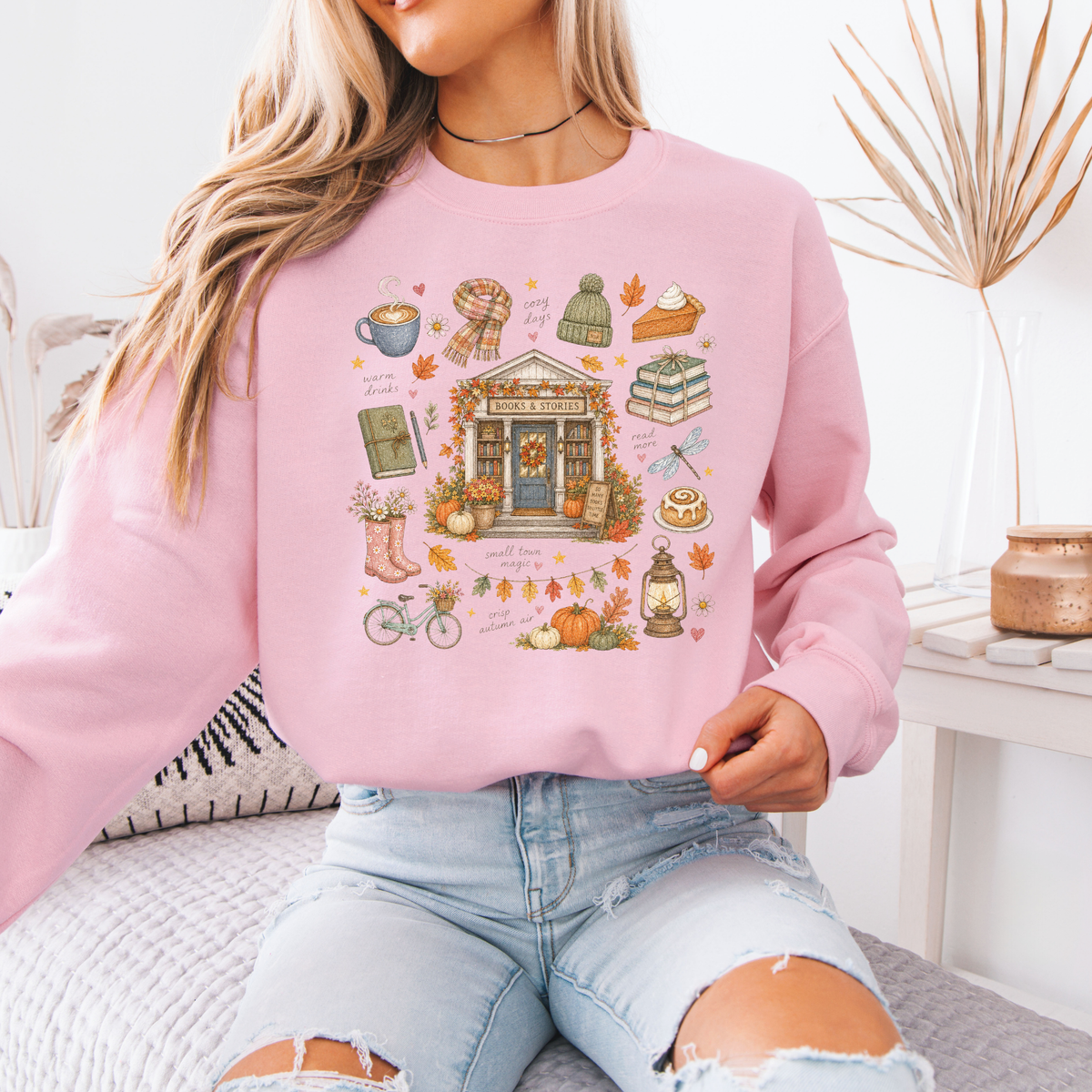 🍂📚 Autumn Bookshop Soft Sweatshirt ☕✨