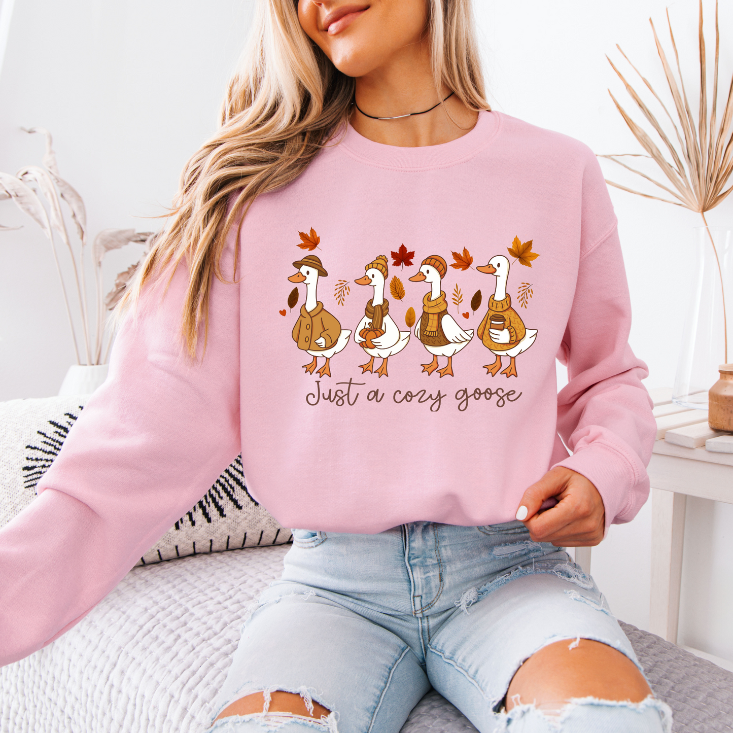 Just a Cozy Goose Organic Cotton Crewneck Sweatshirt
