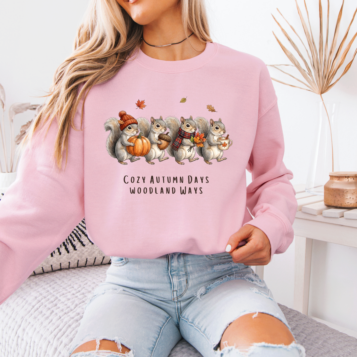 🐿️ Cozy Autumn Days Woodland Ways Sweatshirt 🍂🎃