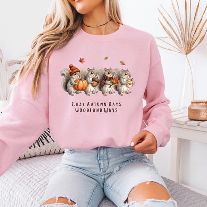 🐿️ Cozy Autumn Days Woodland Ways Sweatshirt 🍂🎃