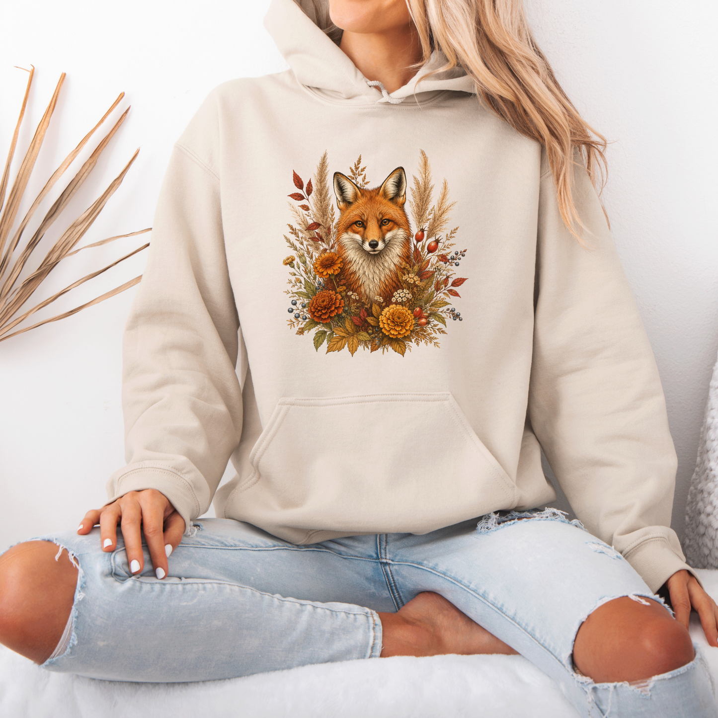 Autumn Fox and Wildflowers Hoodie 🦊🍂