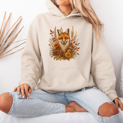 Autumn Fox and Wildflowers Hoodie 🦊🍂